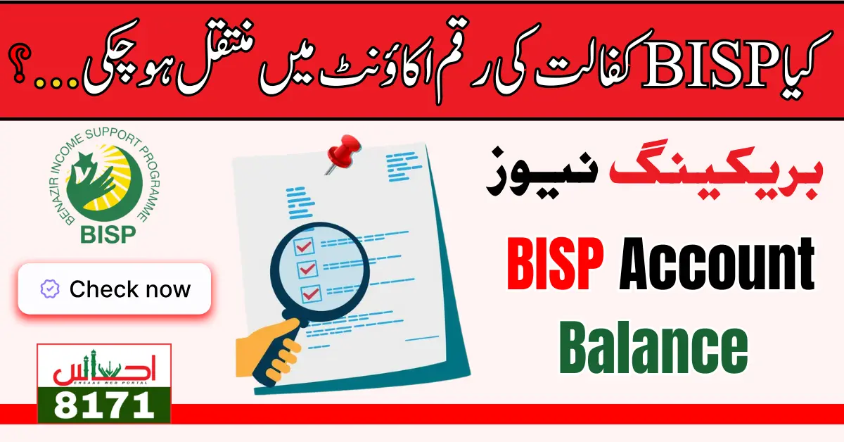 Click To Check BISP Account Balance By 8171 Web Portal Form Latest Method