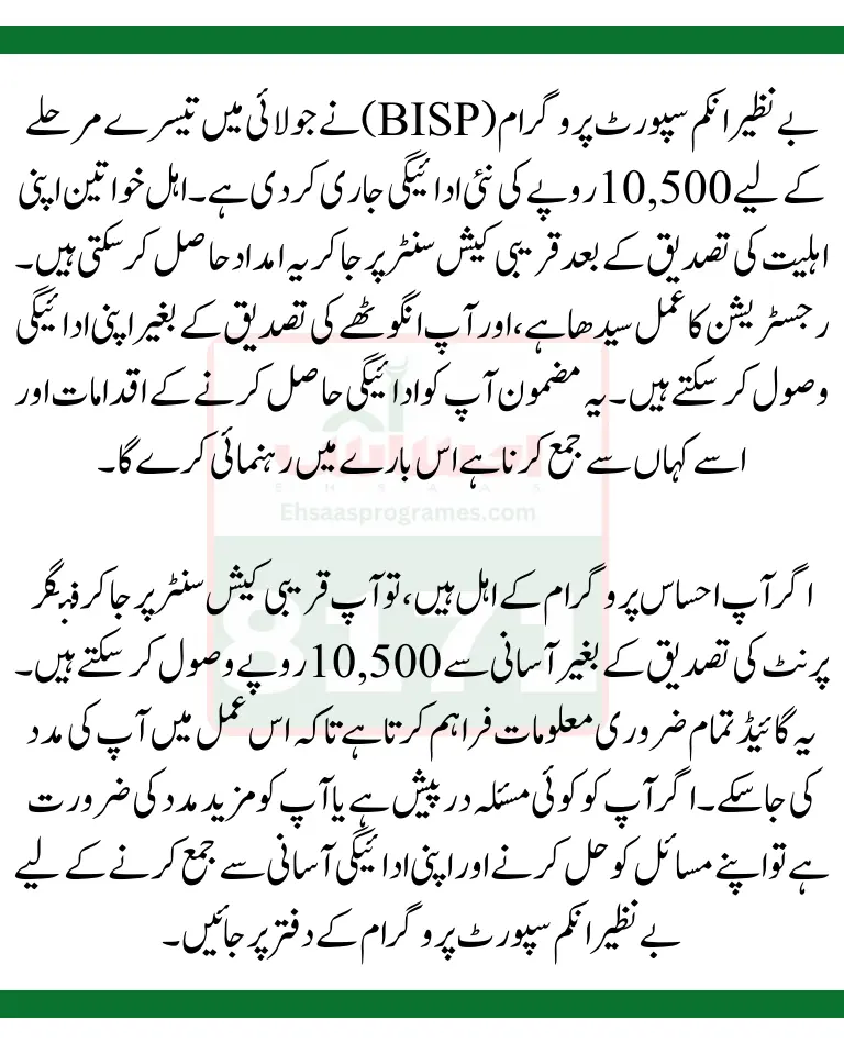 BISP Check Payment By 8171 SMS 